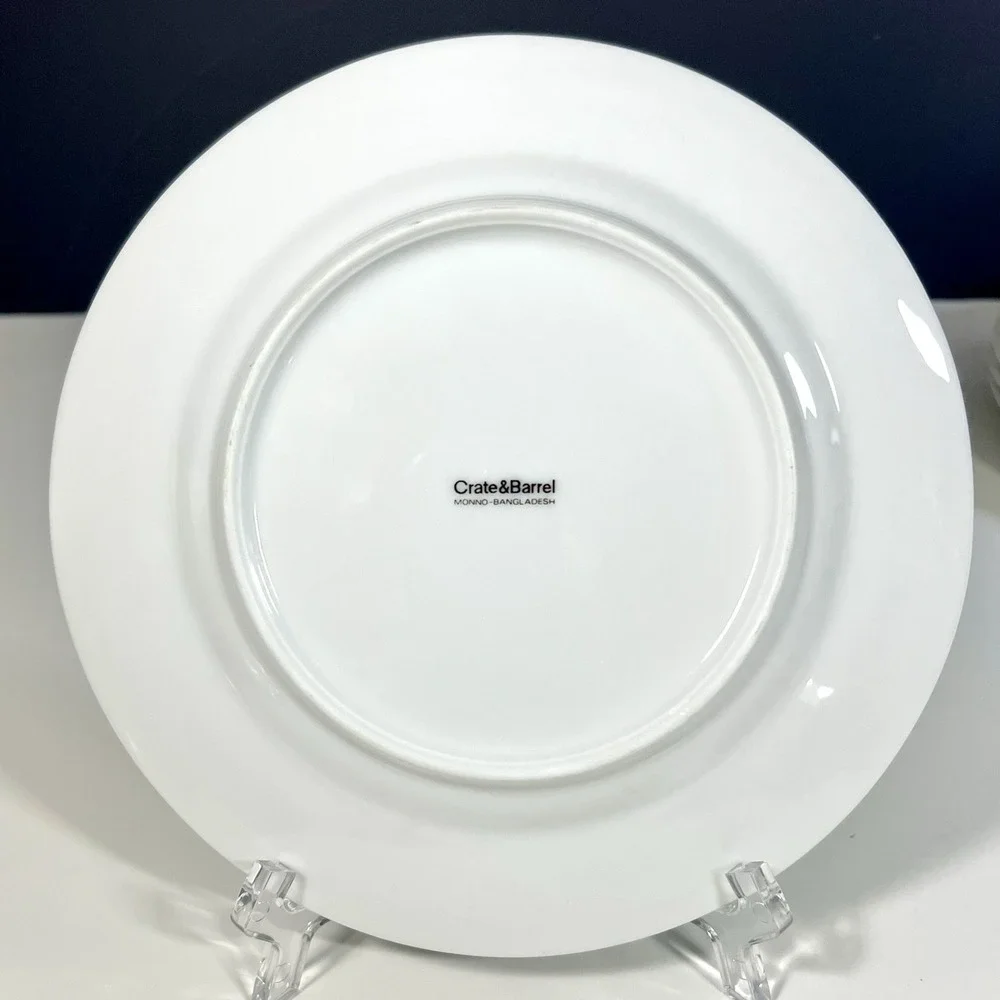 Crate & Barrel Cool Yule Plates Christmas Tree Dessert Appetizer 7 3/4